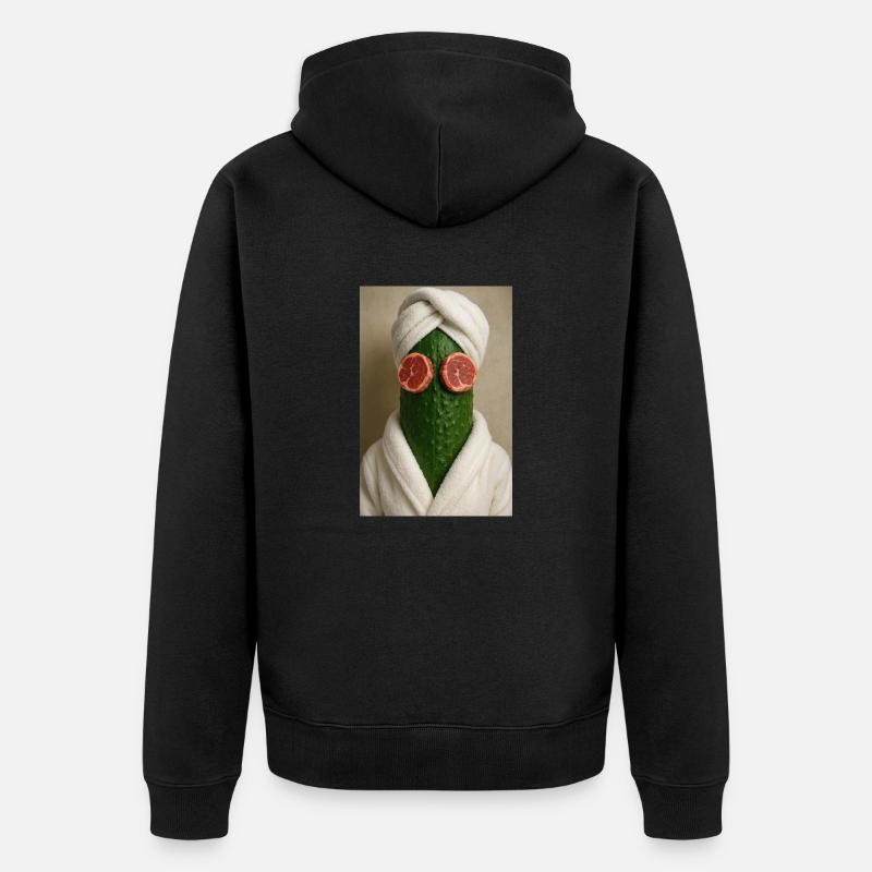 Cucumber Spa Day Gone Wrong - Unisex Premium Organic Zip Hoodie - black