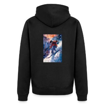 Art épique de l’aventure en snowboard - Veste à capuche bio Premium Unisexe - noir - Dos - Nico (187cm)