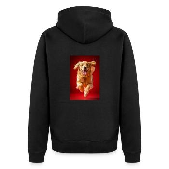 Flying Golden Joy - Unisex Premium Organic Zip Hoodie - black - Back - Nico (187cm)