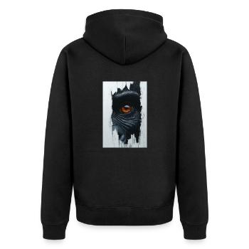 Piercing Primal Gaze - Unisex Premium Organic Zip Hoodie - black - Back - Nico (187cm)