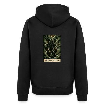 Drone Metal (Card XVIII) - Unisex Premium Organic Zip Hoodie - black - Back - Nico (187cm)