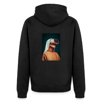 Künftiger Glaube an Virtual Reality - Unisex Premium Bio Zip Hoodie - Schwarz - Hinten - Nico (187cm)