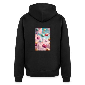 Parisian Macaron Dreamscape - Unisex Premium Organic Zip Hoodie - black - Back - Nico (187cm)