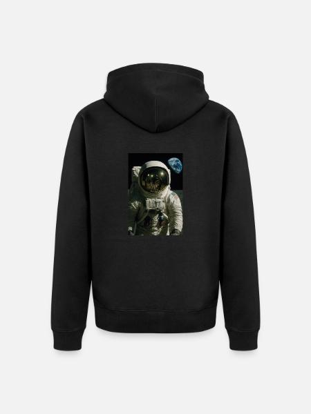Mondlandung Hoax Konzeptkunst - Unisex Premium Bio Zip Hoodie - Schwarz