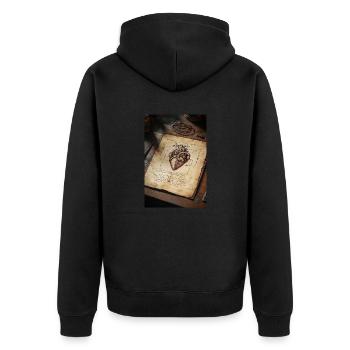 Croquis d’anatomie du cœur - Veste à capuche bio Premium Unisexe - noir - Dos - Nico (187cm)