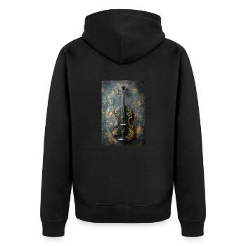 Elégant violon noir et or - Veste à capuche bio Premium Unisexe - noir - Dos - Nico (187cm)