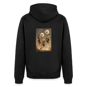 Joyeuse aventure de pissenlit - Veste à capuche bio Premium Unisexe - noir - Dos - Nico (187cm)