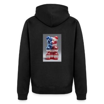 Drapeau américain Gummy Bear - Veste à capuche bio Premium Unisexe - noir - Dos - Nico (187cm)