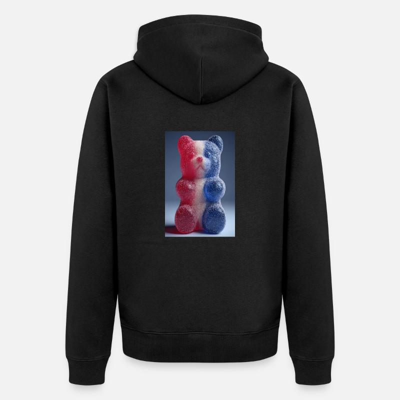 Drapeau français Gummy Bear - Veste à capuche bio Premium Unisexe - noir