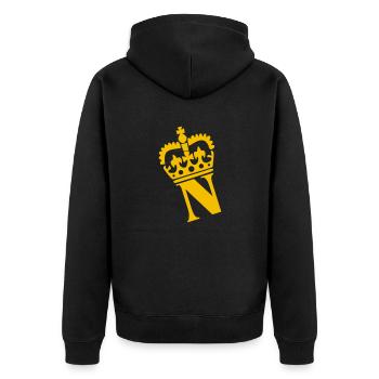 Buchstabe N - Unisex Premium Bio Zip Hoodie - Schwarz - Hinten - Nico (187cm)