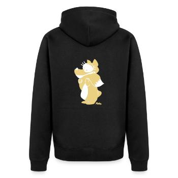 Fuchs (colored) - Unisex Premium Organic Zip Hoodie - black - Back - Nico (187cm)