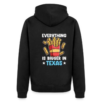 Des frites texanes conçues pour les fiers Texans - Veste à capuche bio Premium Unisexe - noir - Dos - Nico (187cm)