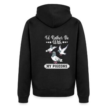 Préférez être avec des pigeons Design pour les amoureux des pigeons - Veste à capuche bio Premium Unisexe - noir - Dos - Nico (187cm)