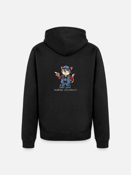 Take your bullshit elsewhere! - Unisex Premium Organic Zip Hoodie - black