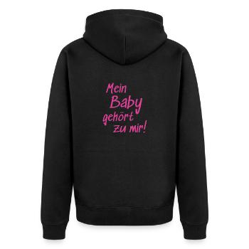 Mein Baby gehört zu mir! – Dirty Dancing - Unisex Premium Bio Zip Hoodie - Schwarz - Hinten - Nico (187cm)