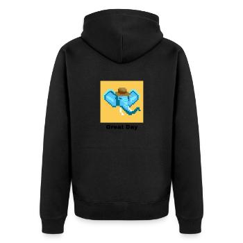 Grand jour éléphant - Veste à capuche bio Premium Unisexe - noir - Dos - Nico (187cm)