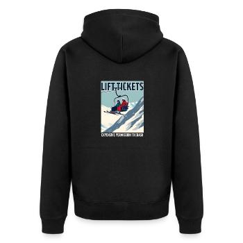 Billets de remontées mécaniques – ski et plaisir sur les pistes - Veste à capuche bio Premium Unisexe - noir - Dos - Nico (187cm)