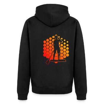 Sup Damen Stand up Paddling Board Standup Paddle - Unisex Premium Bio Zip Hoodie - Schwarz - Hinten - Nico (187cm)