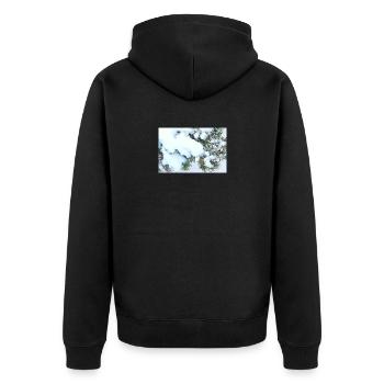 7 - Unisex Premium Organic Zip Hoodie - black - Back - Nico (187cm)