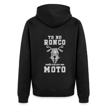 Yo No Ronco Sueño Que Soy Una Moto - Veste à capuche bio Premium Unisexe - noir - Dos - Nico (187cm)
