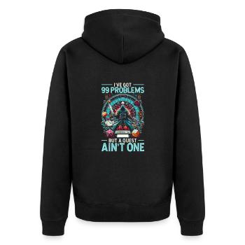 Rpg-gamer-gaming-videospiel-rollenspiel - Unisex Premium Bio Zip Hoodie - Schwarz - Hinten - Nico (187cm)