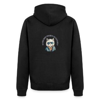 Be the best version of yourself - Cat Hipster - Unisex Premium Organic Zip Hoodie - black - Back - Nico (187cm)