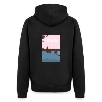 Lagrave | - Unisex Premium Bio Zip Hoodie - Schwarz - Hinten - Nico (187cm)