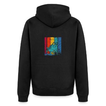 Spearfishing - spear fishing flag t-shirt - Unisex Premium Bio Zip Hoodie - Schwarz - Hinten - Nico (187cm)