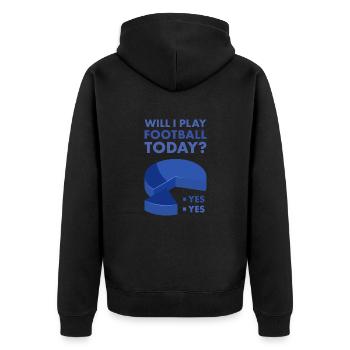 Sport Will I Play Football - Unisex Premium Bio Zip Hoodie - Schwarz - Hinten - Nico (187cm)