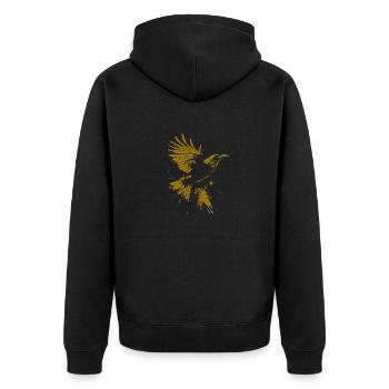 Corbeau doré - Veste à capuche bio Premium Unisexe - noir - Dos - Nico (187cm)