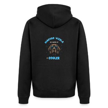 Magyar Vizsla - comme un chien normal mais turquoise plus frais - Veste à capuche bio Premium Unisexe - noir - Dos - Nico (187cm)
