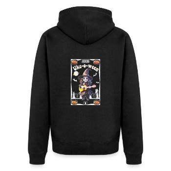 Uke-o-ween Taro Map - Unisex Premium Organic Zip Hoodie - black - Back - Nico (187cm)