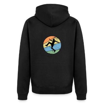 Freerunning Parkour « Full Send » Stunt - Veste à capuche bio Premium Unisexe - noir - Dos - Nico (187cm)