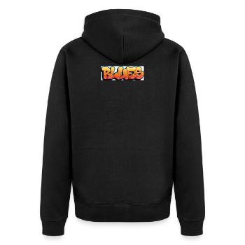 Blues - Unisex Premium Organic Zip Hoodie - black - Back - Nico (187cm)