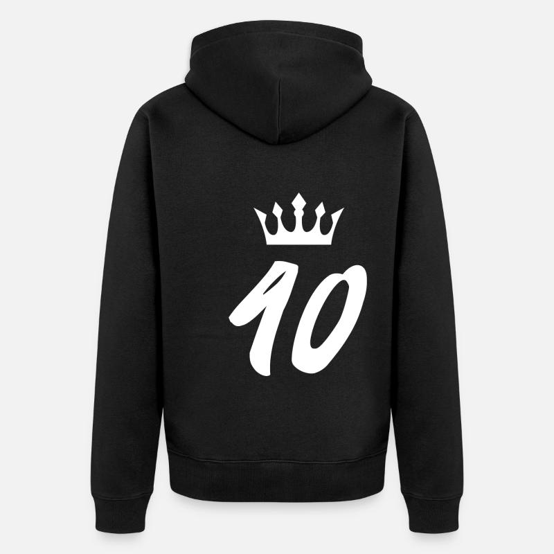 40 Couronne de numéros - Veste à capuche bio Premium Unisexe - noir