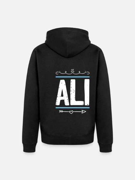 Ali - Unisex Premium Bio Zip Hoodie - Schwarz