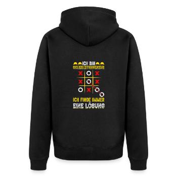 Lustiges Geschenk Sicherheitsingenieur - Unisex Premium Bio Zip Hoodie - Schwarz - Hinten - Nico (187cm)
