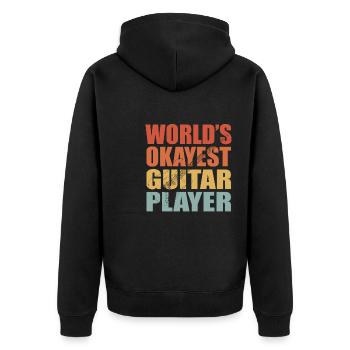 Gitarre Musik Gitarisst Gitarren Spruch - Unisex Premium Bio Zip Hoodie - Schwarz - Hinten - Nico (187cm)