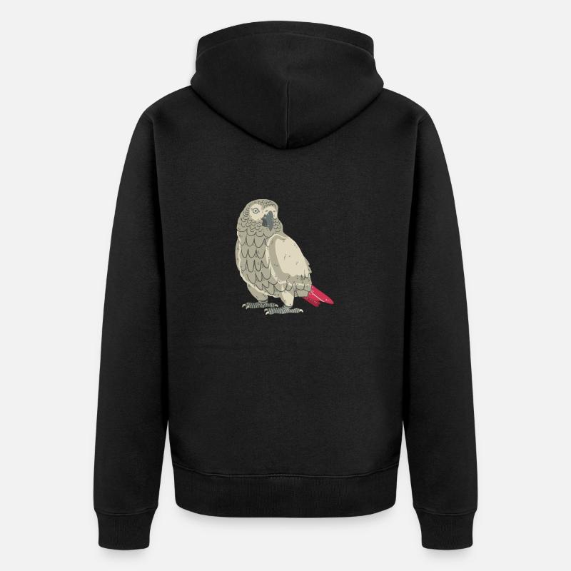 Perroquet gris - Veste à capuche bio Premium Unisexe - noir