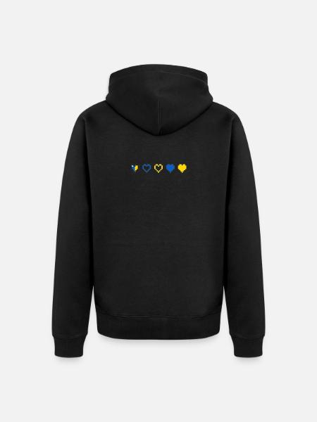 Ukrainian Heartbeat - Unisex Premium Bio Zip Hoodie - Schwarz
