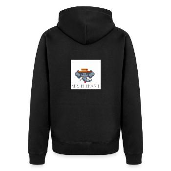 Mr Elefant - Unisex Premium Bio Zip Hoodie - Schwarz - Hinten - Nico (187cm)