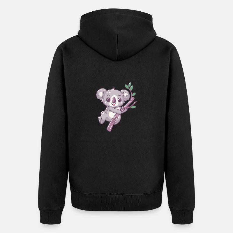 Koala heureux ours koala - Veste à capuche bio Premium Unisexe - noir