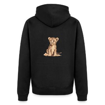 Bébé guépard - Veste à capuche bio Premium Unisexe - noir - Dos - Nico (187cm)