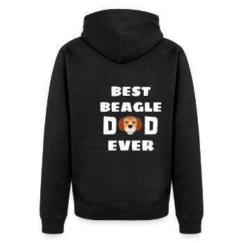 Best Beagle Papa Dogs Father's Day Gift Beagle - Unisex Premium Organic Zip Hoodie - black - Back - Nico (187cm)