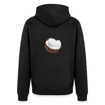 Coconut for you! - Unisex Premium Bio Zip Hoodie - Schwarz - Hinten - Nico (187cm)