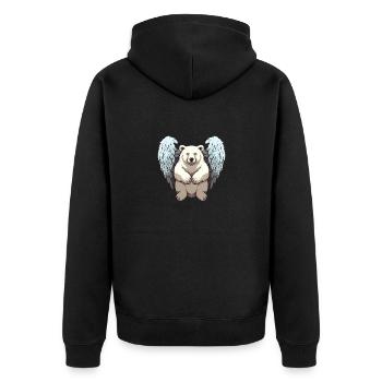 Polar Bear Angel - Charmant design animalier - Veste à capuche bio Premium Unisexe - noir - Dos - Nico (187cm)