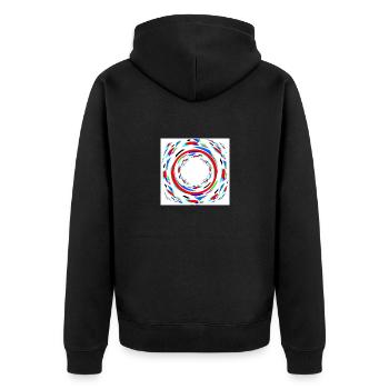 Bunte Spiralen - - Unisex Premium Bio Zip Hoodie - Schwarz - Hinten - Nico (187cm)