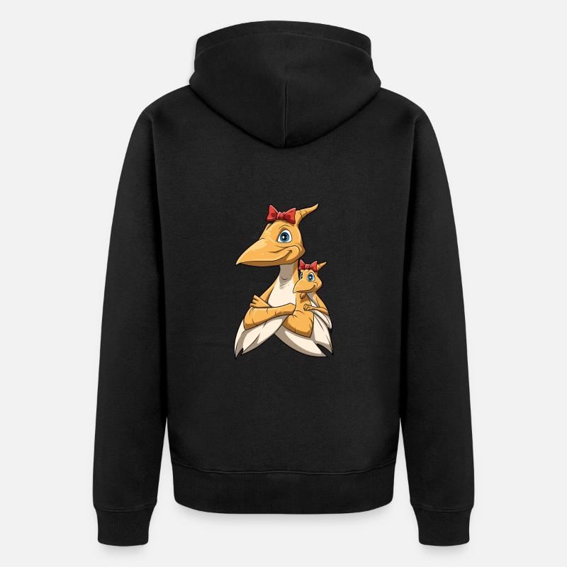 Pterodactyl Dino Dinosaurier Flugsaurier - Unisex Premium Bio Zip Hoodie - Schwarz