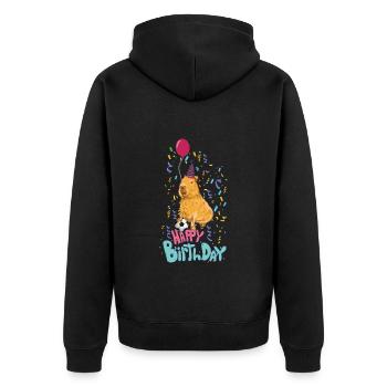 Anniversaire de Capybara - Veste à capuche bio Premium Unisexe - noir - Dos - Nico (187cm)