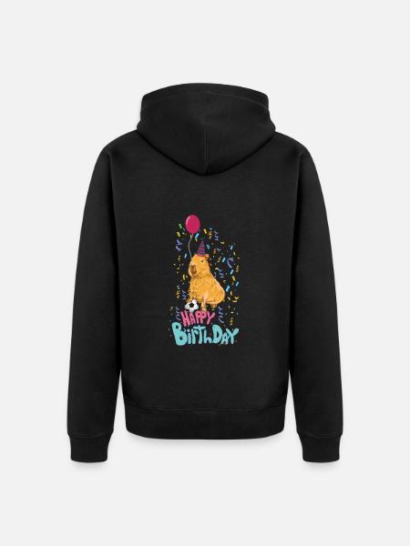 Capybara Birthday - Unisex Premium Organic Zip Hoodie - black
